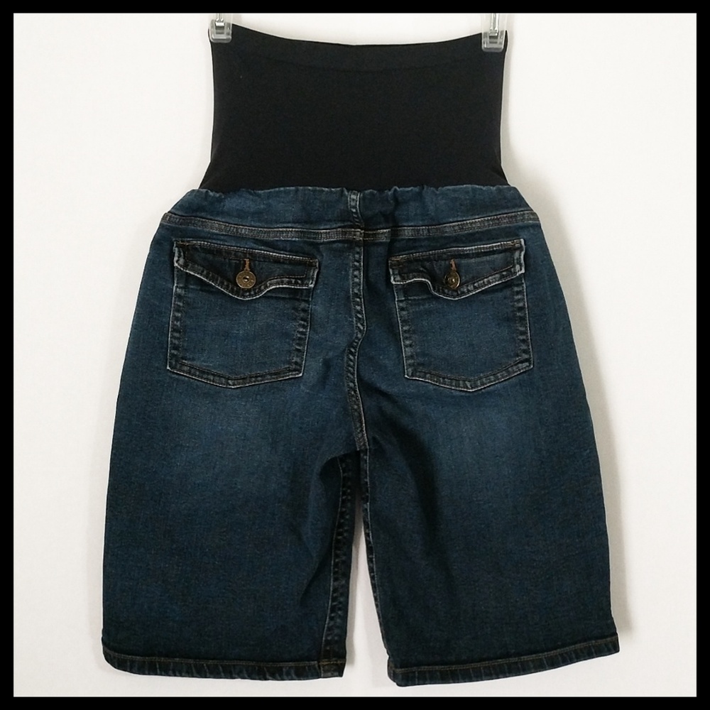 Indigo blue maternity shorts - Picture 4 of 6